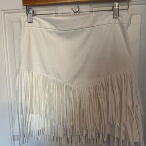 Altar'd State White Fringe Mini Skirt